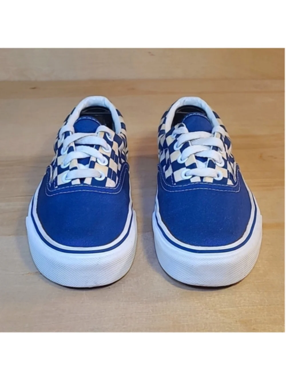 Vans Primary Check Era Skate Unisex Blue White Sneakers 4 Men's 5.5 Women's